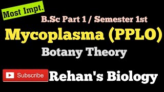 Mycoplasma PPLO Rehans Biology BSc1st year sem1Botany Microbiology amp Plant Pathology [upl. by Firestone686]