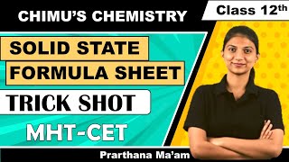 SOLID STATE TRICK SHOT  CLASS 12  MHTCET  CHIMUS CHEMISTRY  PRARTHANA MAAM [upl. by Rahr]