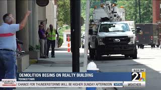 Demolition begins on Realty Building in downtown Youngtown [upl. by Amory]