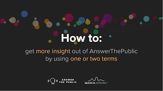 How to get more insight out of AnswerThePublic by using one or two terms [upl. by Legnaros595]