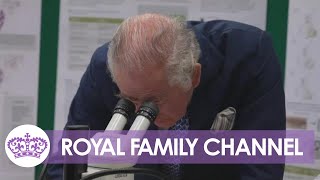 King Peers Down Microscope at APHA Headquarters [upl. by Ahders]