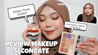 REVIEW MAKEUP SECONDATE  Magic Face Castle amp Eyeshadow palette Rude Nude by SECONDATE [upl. by Angeline]