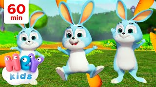 Sleeping Bunnies and other Kids Songs  Animal Song  HeyKids Nursery Rhymes  1 Hour [upl. by Inaluiak]