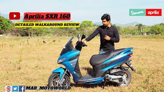 Aprilia SXR 160 Detailed Walkaround Review Better than Yamaha Aerox 155 [upl. by Grata]