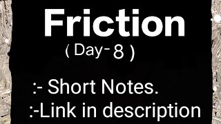 Laws of Motion  FRICTION  Friction short notes in  2 pages physicswallah💥Link in descriptin [upl. by Ambler]