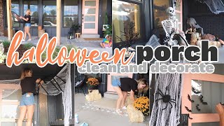 HALLOWEEN PORCH DECOR  FRONT PORCH CLEAN AND DECORATE  HALLOWEEN PORCH INSPO 2022 [upl. by Leblanc3]