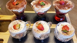 Recette de Tiramisu aux fraises en verrine [upl. by Ekim405]