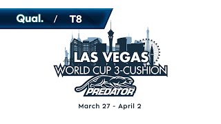 Table 8 Las Vegas World Cup 3Cushion 2022  Qual [upl. by Ahsetra]