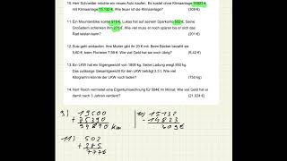 Textaufgaben zur Addition und Subtraktion Klasse 5 [upl. by Maker]