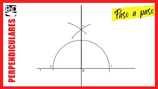 Perpendicular a una Recta pasando por Punto de ella con compás Trazados Básicos [upl. by Creedon]