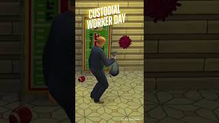 Custodial Worker Day janitors thesims4 thesims holidaytoday cleaning [upl. by Meurer]