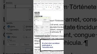 Gyors segítség  Ms Word Tabulátor pontozással [upl. by Thanh614]