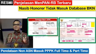 Penjelasan MenPANRB tentang Nasib Honorer Tidak Masuk Database BKN Hasil Pendataan Non ASN 2022 [upl. by Elmer]