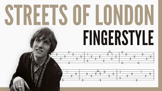 Streets of London  Ralph McTell  TAB Fingerstyle for Guitar [upl. by Atsyrc]