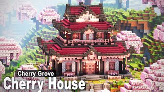 Minecraft How to build a Japanese Cherry House  SimpleTutorial [upl. by Swithbert]