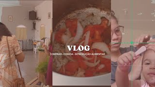 Vlog comprinhas introdução alimentar vai começar comidinhas e [upl. by Nyrhtakyram662]