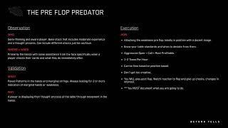 Beyond tells week 8 01 System 1 The Preflop Predator [upl. by Allerie]