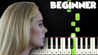 Easy On Me  Adele  BEGINNER PIANO TUTORIAL  SHEET MUSIC by Betacustic [upl. by Ahsikin]