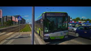 Poland Olsztyn tram replacement bus Z1 ride from Auchan to Kanta [upl. by Mishaan848]