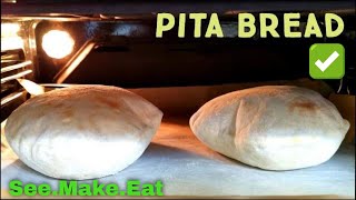 How to make pita bread  Lebanese bread Easy to make recipe [upl. by Ramses]