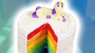 HOW TO MAKE A RAINBOW CAKE  NERDY NUMMIES [upl. by Heisser733]