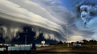 Spectacular shelf cloud appears in the sky of Gaza [upl. by Parthen]