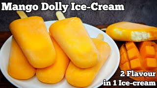 Delicious Homemade Mango Dolly Ice Cream  2 Flavors in 1 Bar Recipe [upl. by Khoury735]