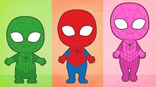 CINCO BEBES con Spiderman de Colores  Aprende los números con SPIDERMAN  Canciones infantiles [upl. by Aivek]