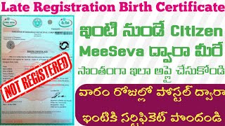 Late Registration Birth Certificate Apply in TeluguHow to apply Late birth certificate In Telangana [upl. by Rafat]