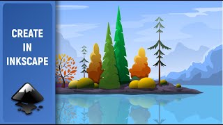 Autumn Island Vector Art Speed Art Inkscape 10 [upl. by Jacques]