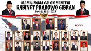 Inilah Draft Susunan Kabinet Prabowo Gibran Periode 2024  2029 yang viral [upl. by Anirbus244]