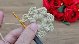 AMAZİNG very easy and Beautiful crochet flowers for beginners online tutorial crochet knitting [upl. by Lars]