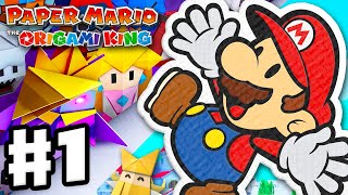 Paper Mario The Origami King  Gameplay Walkthrough Part 1  Intro and Whispering Woods [upl. by Emmey]