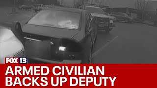 Deputy makes splitsecond decision when armed civilian attempts to help during traffic stop [upl. by Jet]