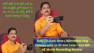 Sony ZVE10L New 1 Mirrorless vlog Camera with 1650 mm Lens  242 MP 4K Movie Recording Review [upl. by Ladnik574]