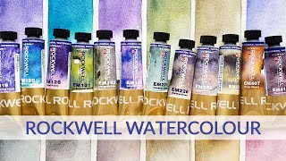 Granulating Watercolors  Review amp Swatches Rockwell Watercolor Entire SelfEvolving Color Range [upl. by Salokcin]