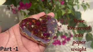 How to Preserve Roses in Resin  Preserving Real Flowers in Resin Tutorial  Resin Art Resin Crafts [upl. by Nahgeem]