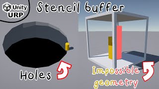 Stencil Buffer in Unity URP cutting holes impossible geometrymagic box [upl. by Innek316]