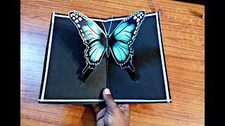 DIY 3D butterfly POP UP card CraftsHandmade Craft [upl. by Amor]