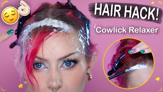 How to get rid of a COWLICK permanently Tutorial using relaxer 😌👌🏻 [upl. by Anatnahs]