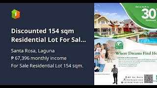 Discounted 154 sqm Residential Lot For Sale thru PagIBIG in Santa Rosa Laguna [upl. by Eeslek]