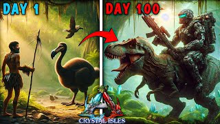 I Spent 100 Days In Crystal Isles  Ark Survival Evolved 100 Days In Hindi [upl. by Analra955]