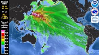 Tsunami Animation Tohoku Japan 2011 Mercator [upl. by Phillida]