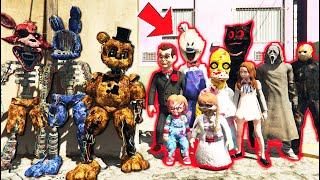 IGNITED ANIMATRONICS vs HORROR 3AM CURSED ARMY GTA 5 FNAF Mods [upl. by Oirottiv640]