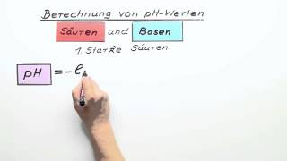 Berechnung von pH  Werten  Chemie  Allgemeine und anorganische Chemie [upl. by Yettie]