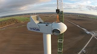 Building A Vestas Wind Turbine Filmed By A Drone [upl. by Amethyst]