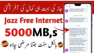 Jazz Free internet code 2021Jazz 5GB Free Internet CodeJazz 100 Real working codes [upl. by Leahcimsemaj]