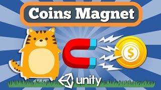 Unity 2D Tutorial How To Make Coins Magnet And Simple Coins Score UI Counter For Arcade Game [upl. by Nagiem148]