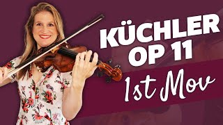 KÜCHLER Easy Violin Concertino op 11 G Major 1st Movement PLAY ALONG Tutorial [upl. by Ailliw]