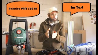 Test  LIDL Parkside Airless Farbsprühsystem Paint Sprayer PAFS 550 A1 [upl. by Ahsinauj]